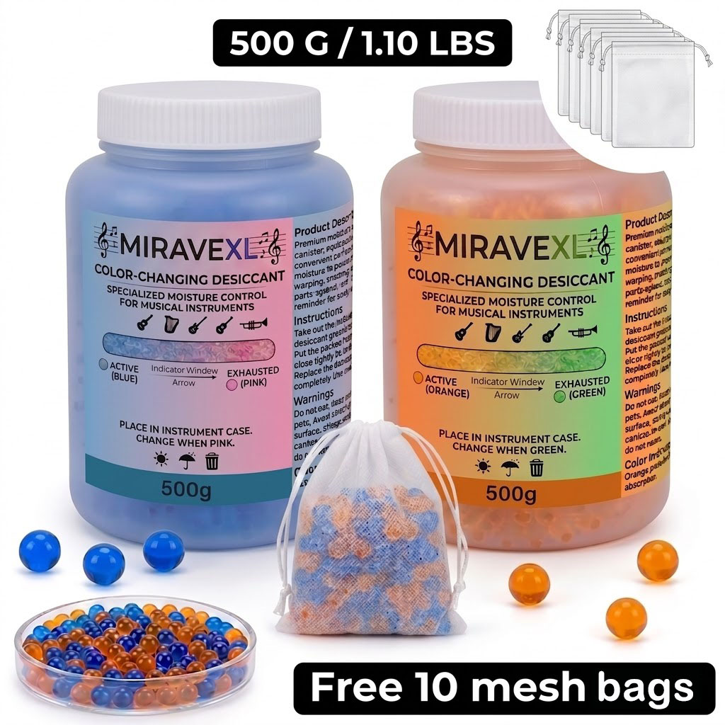 Musical Instrument Violin - MIRAVEXL Color Change Silica Gel Desiccant