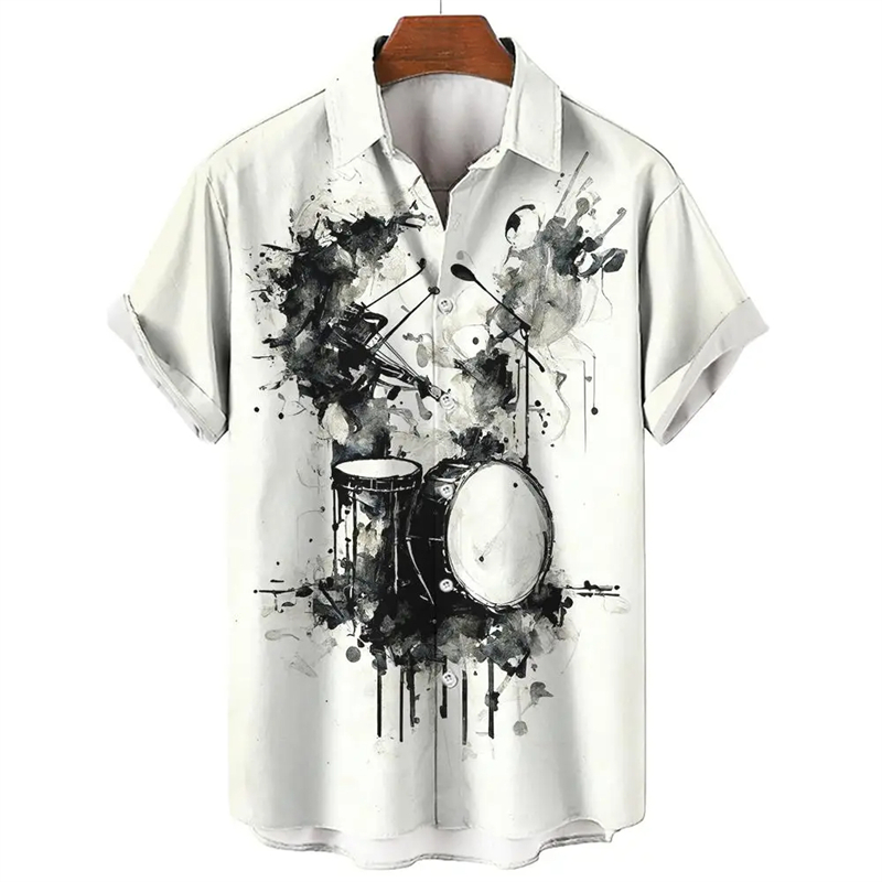 Musical Instrument Hawaiian - Colorful Musical Instrument Pattern Hawaiian Shirt
