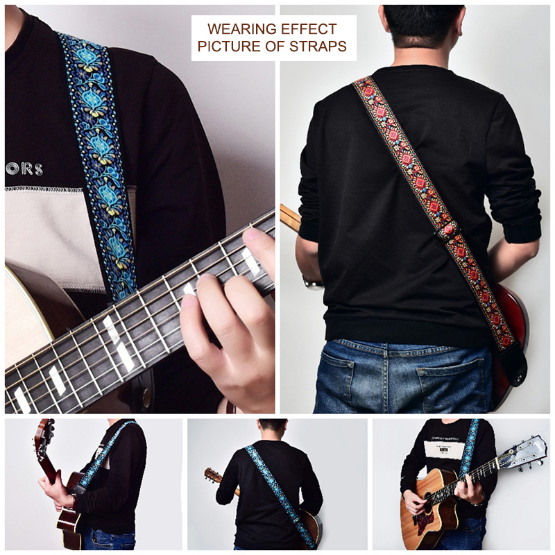 Embroidered Print Guitar Strap - Musical Instrument Sounds recension och pris