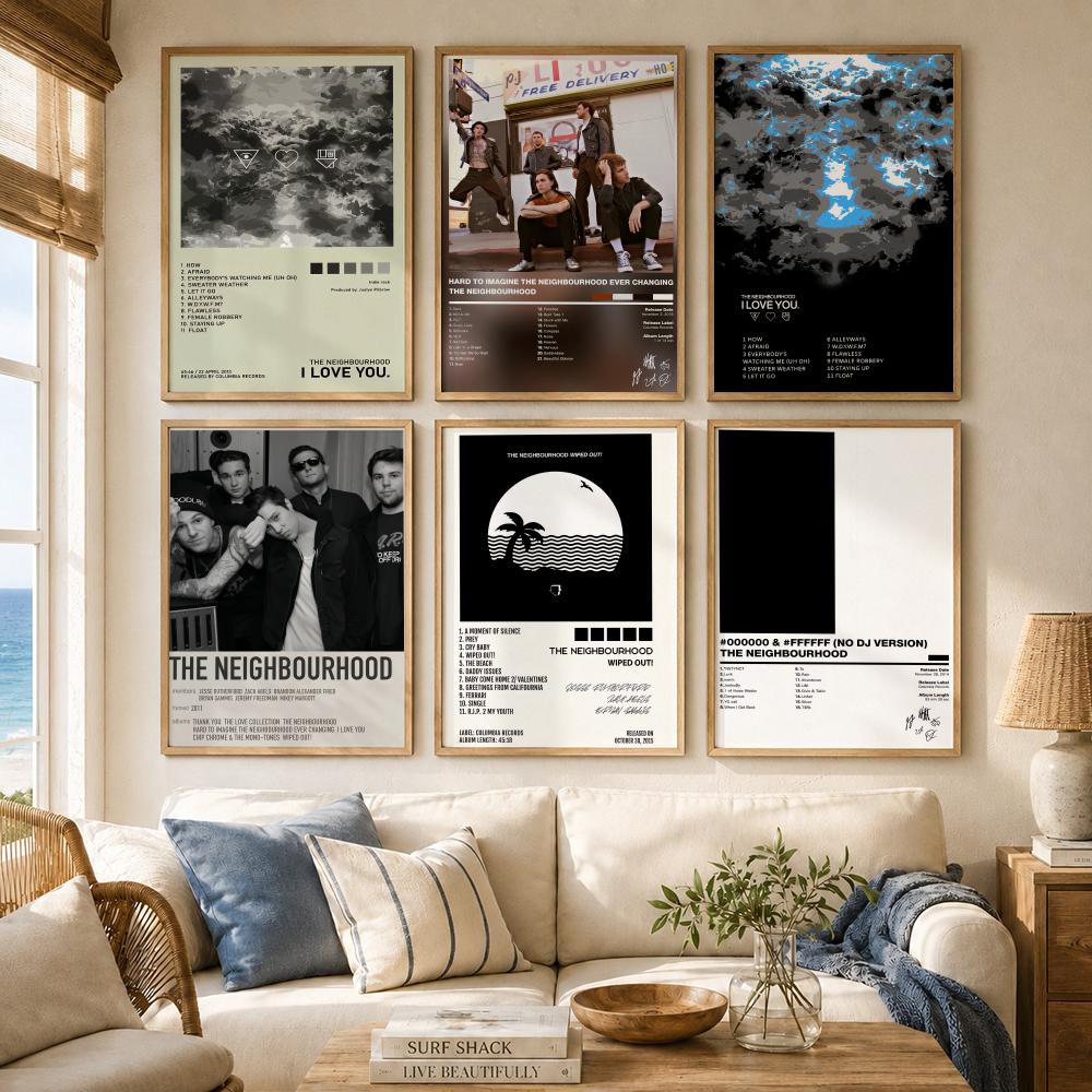 Indie Rock Band T-The Neighbou - Musical Instrument Poster recension och pris