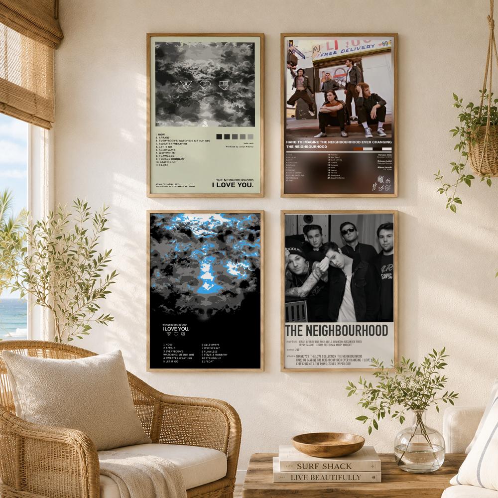 Indie Rock Band T-The Neighbou - Musical Instrument Poster recension och pris