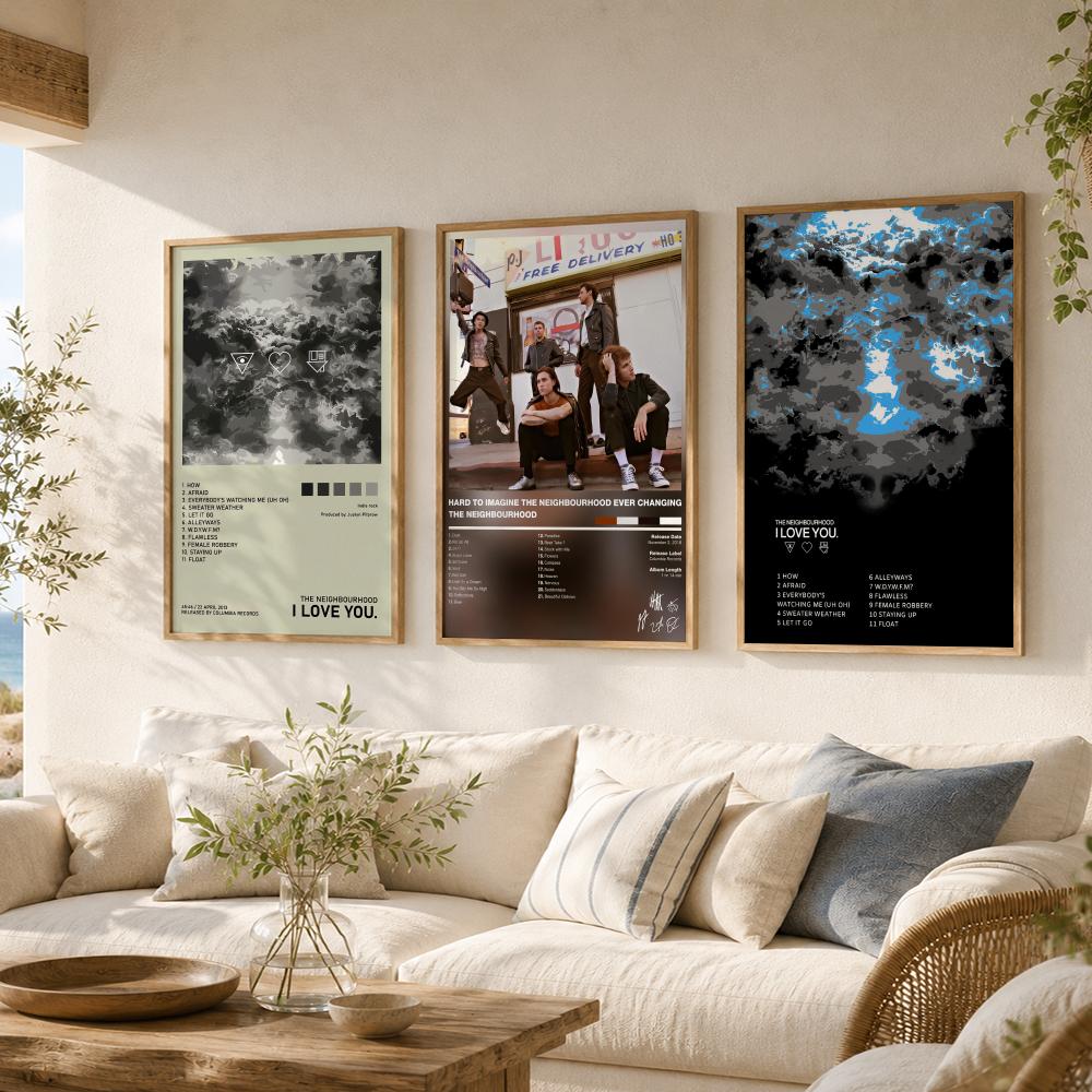 Indie Rock Band T-The Neighbou - Musical Instrument Poster recension och pris