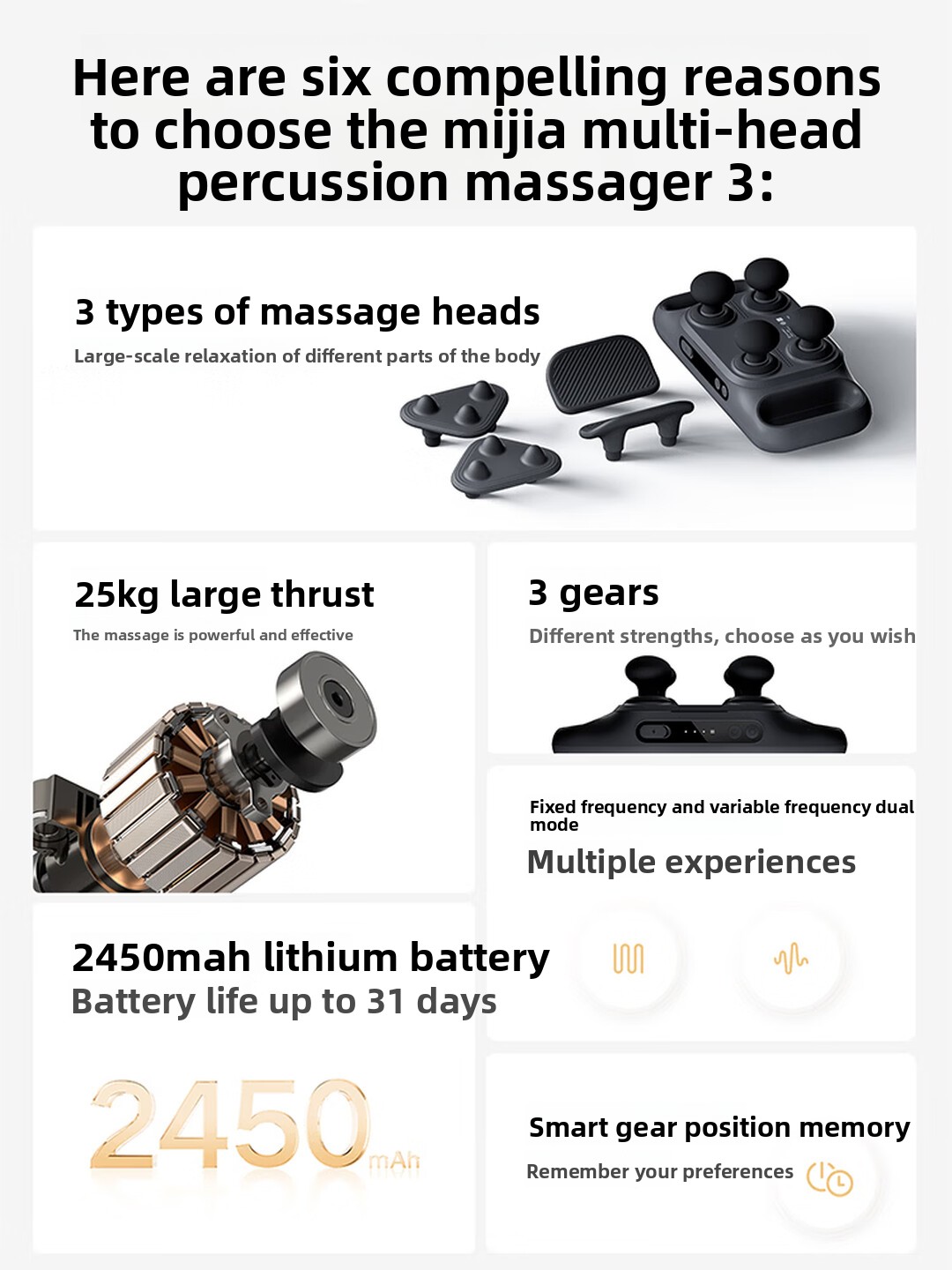 Mijia Multi‑Head Massage Gun 3 - Vibraslap Percussion recension och pris
