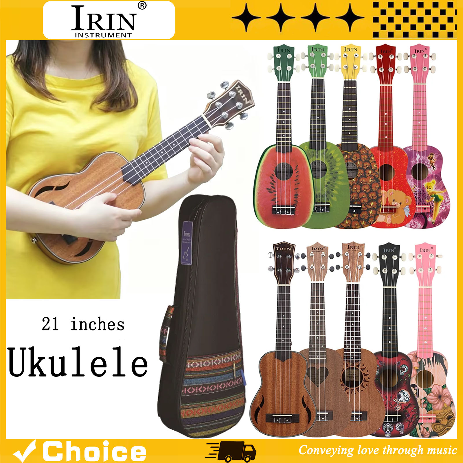 21 Inch Ukulele Hawaiian Guita - Musical Instrument Hawaiian recension och pris