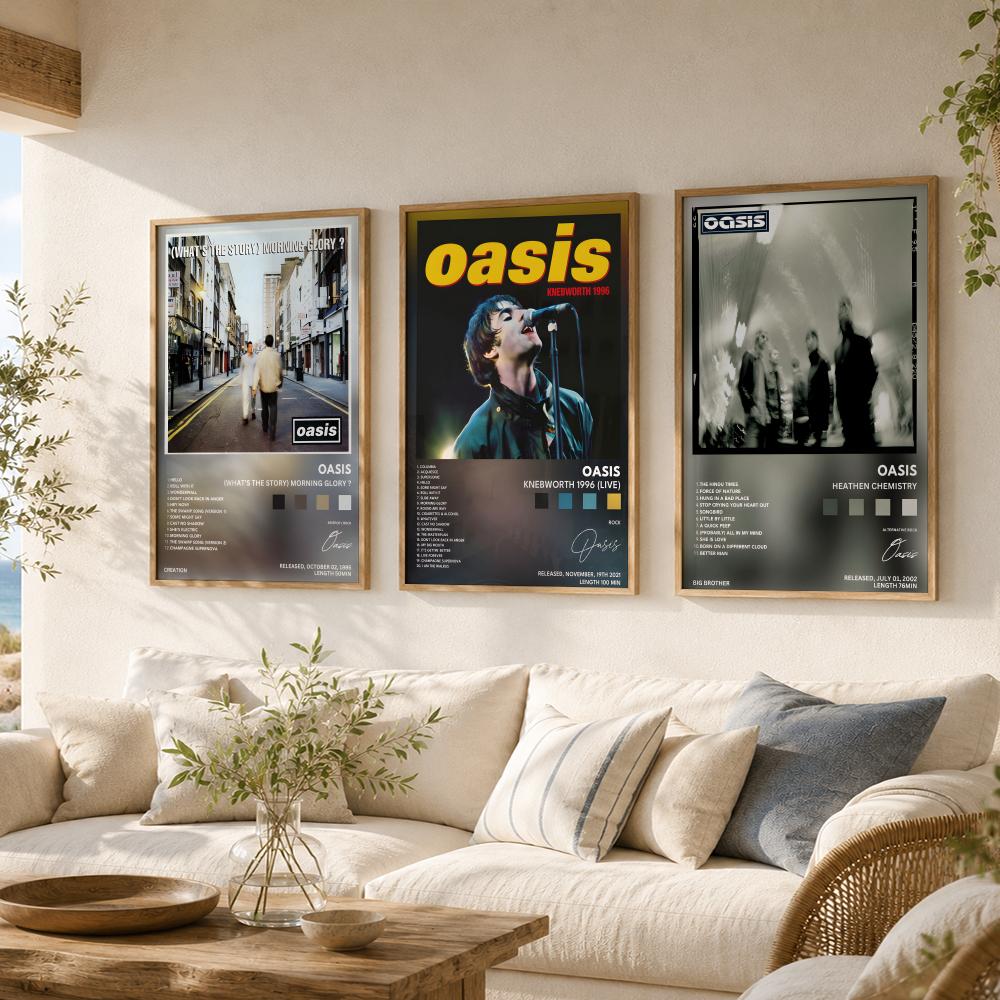 Classic Rock Band O-Oasis albu - Musical Instrument Poster recension och pris