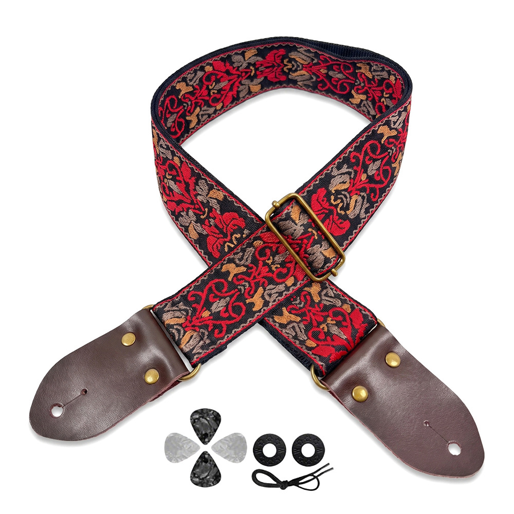 Embroidered Print Guitar Strap - Musical Instrument Sounds recension och pris