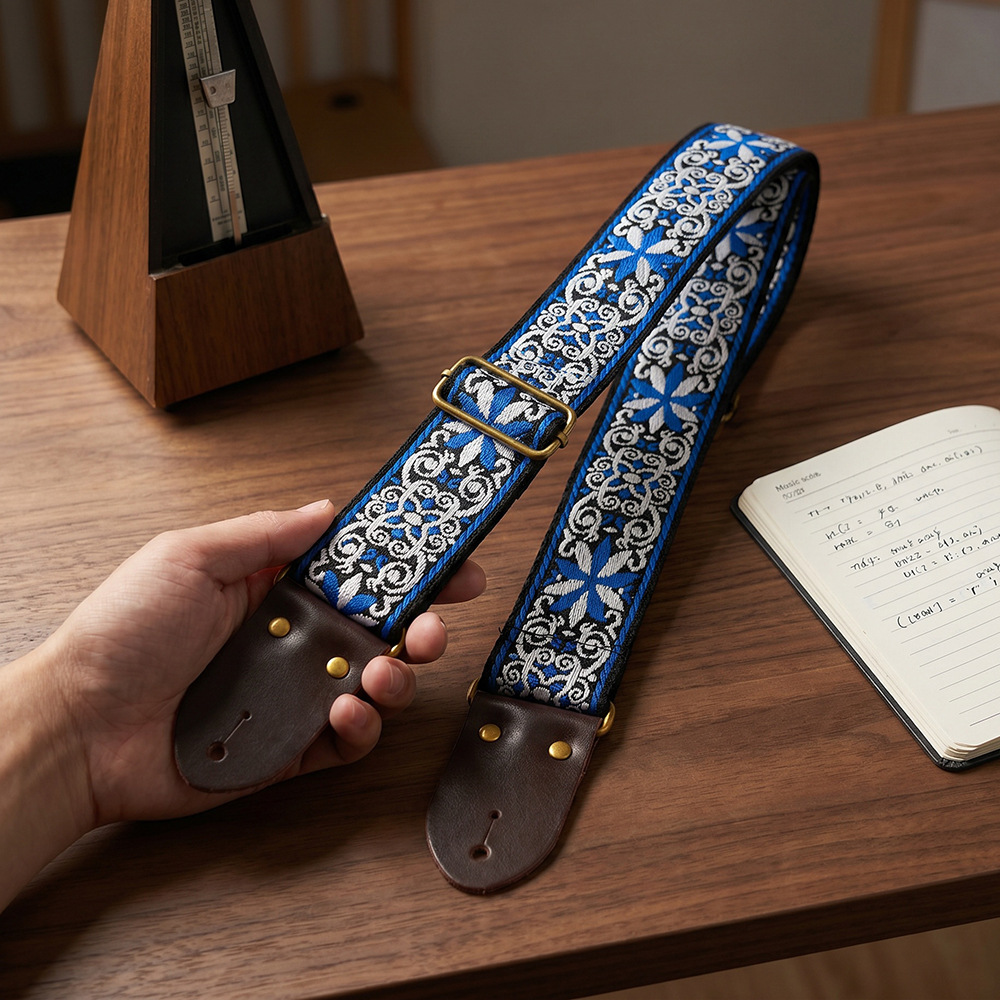 Embroidered Print Guitar Strap - Musical Instrument Sounds recension och pris