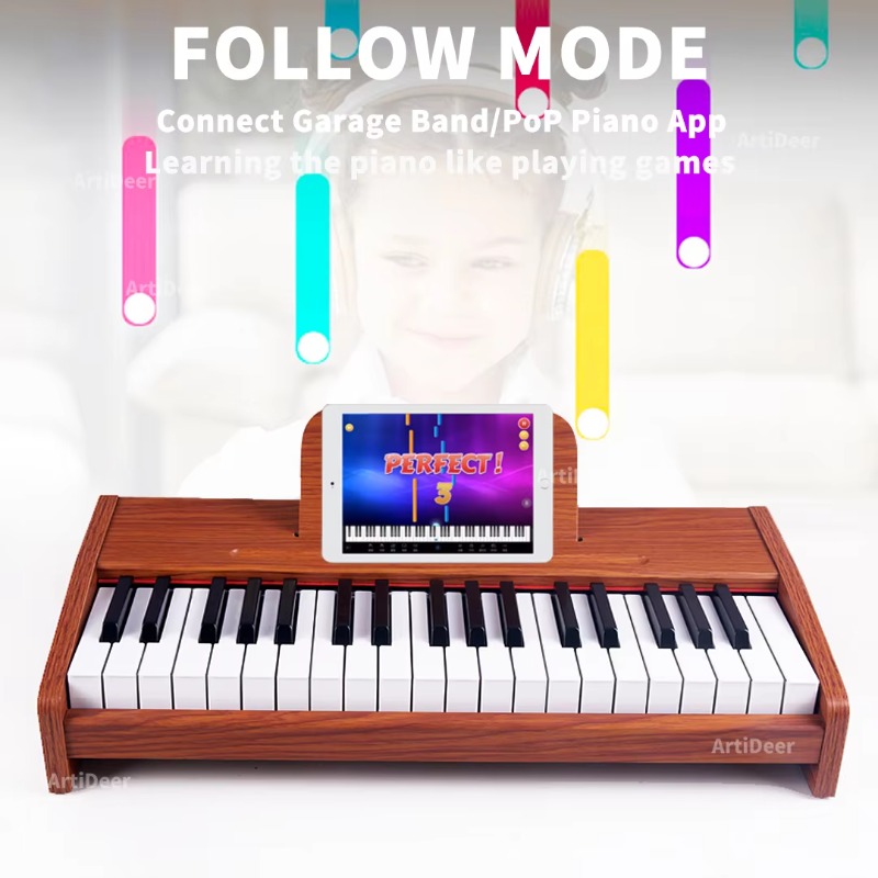 25/37 Keys Wooden Kids Piano,  - Musical Instrument No Touch recension och pris
