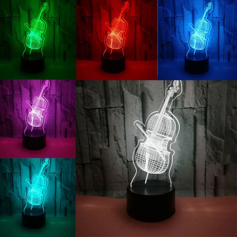 3D Illusion Night Light Led US - Musical Instrument No Touch recension och pris