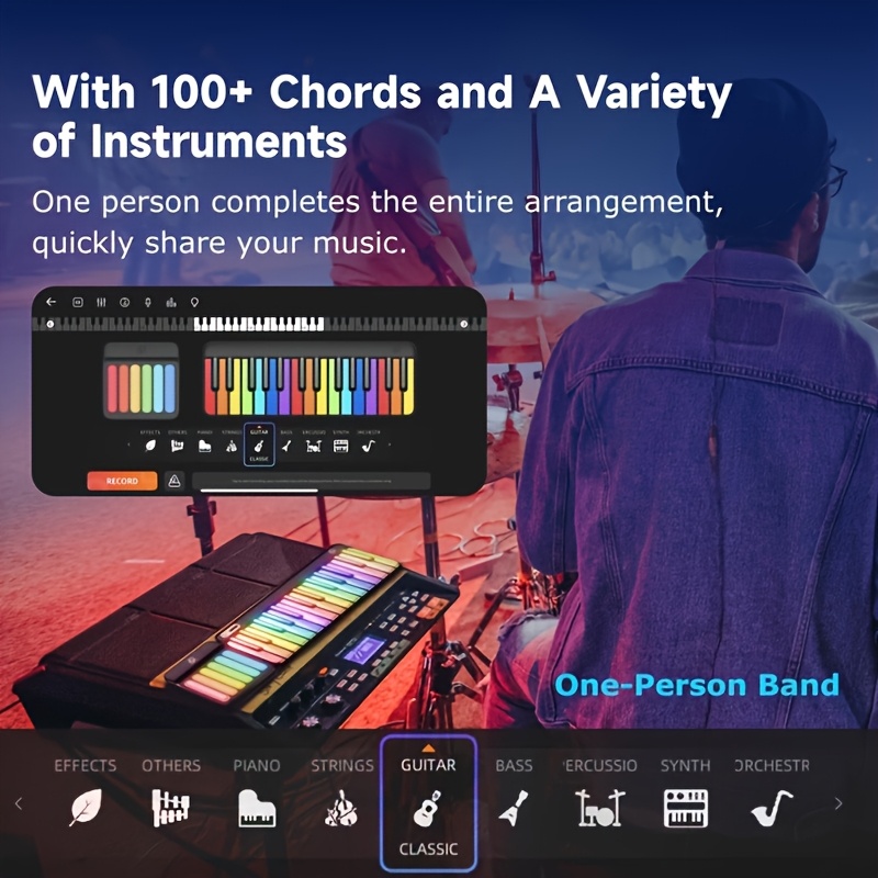 Stylish LED-Backlit PopuPiano  - Musical Instrument No Touch recension och pris